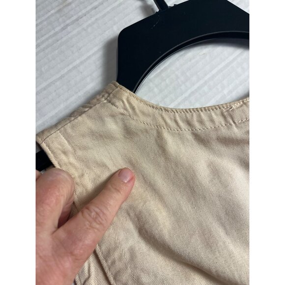 VTG- Essentials Style Beige 100% Cotton  V-Neck dress Pockets Large granola girl - Picture 11 of 11